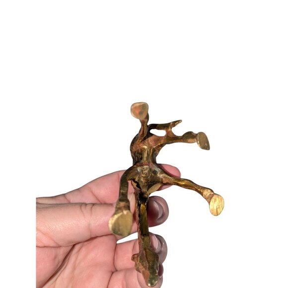 Vintage Brass Giraffe Figurine Baby Animal Statue 4.25" Tall Handcrafted Decorat - Picture 3 of 14